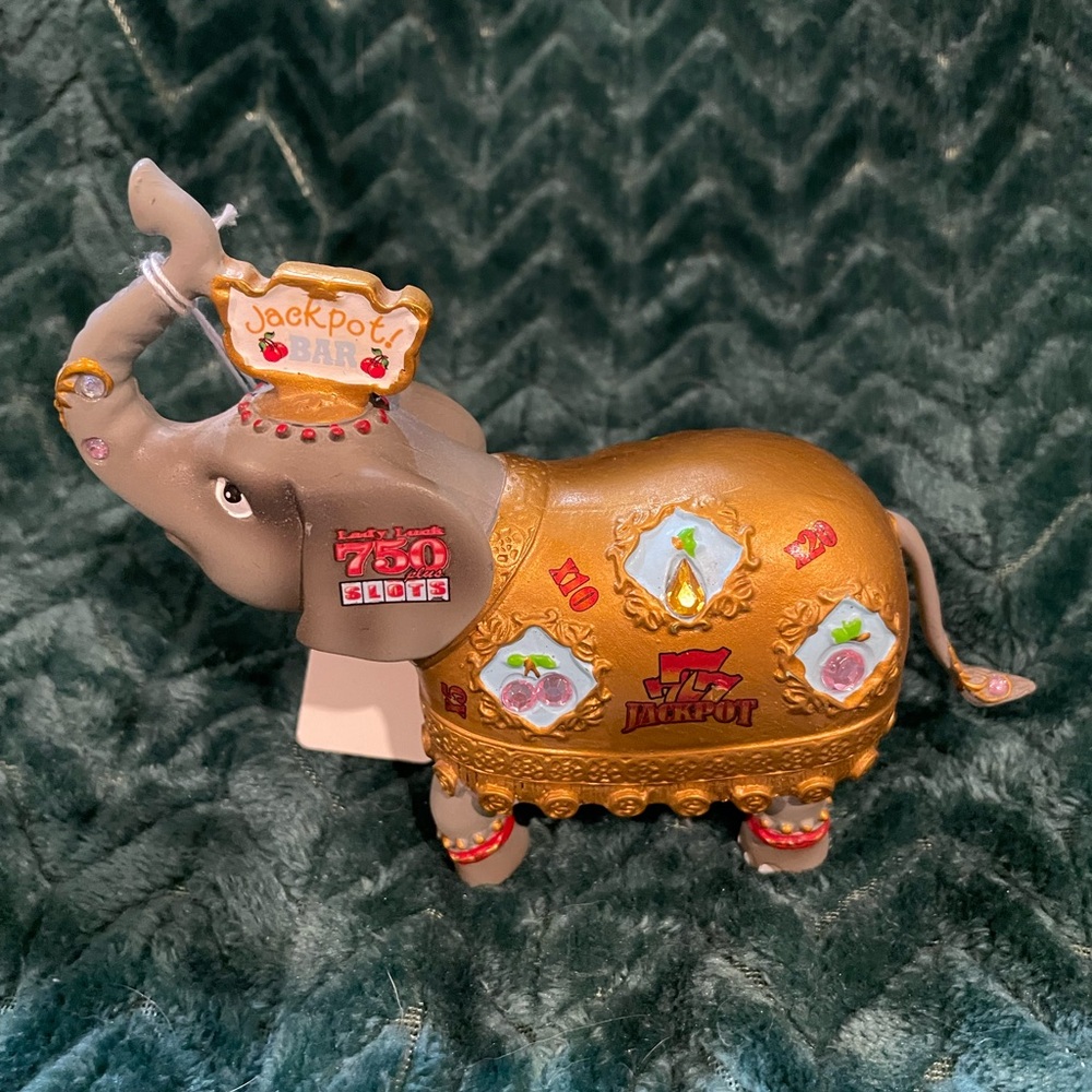 Gold and Gray Elephant Figurine